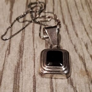 Silpada Sterling Silver Onyx Pendant Necklace